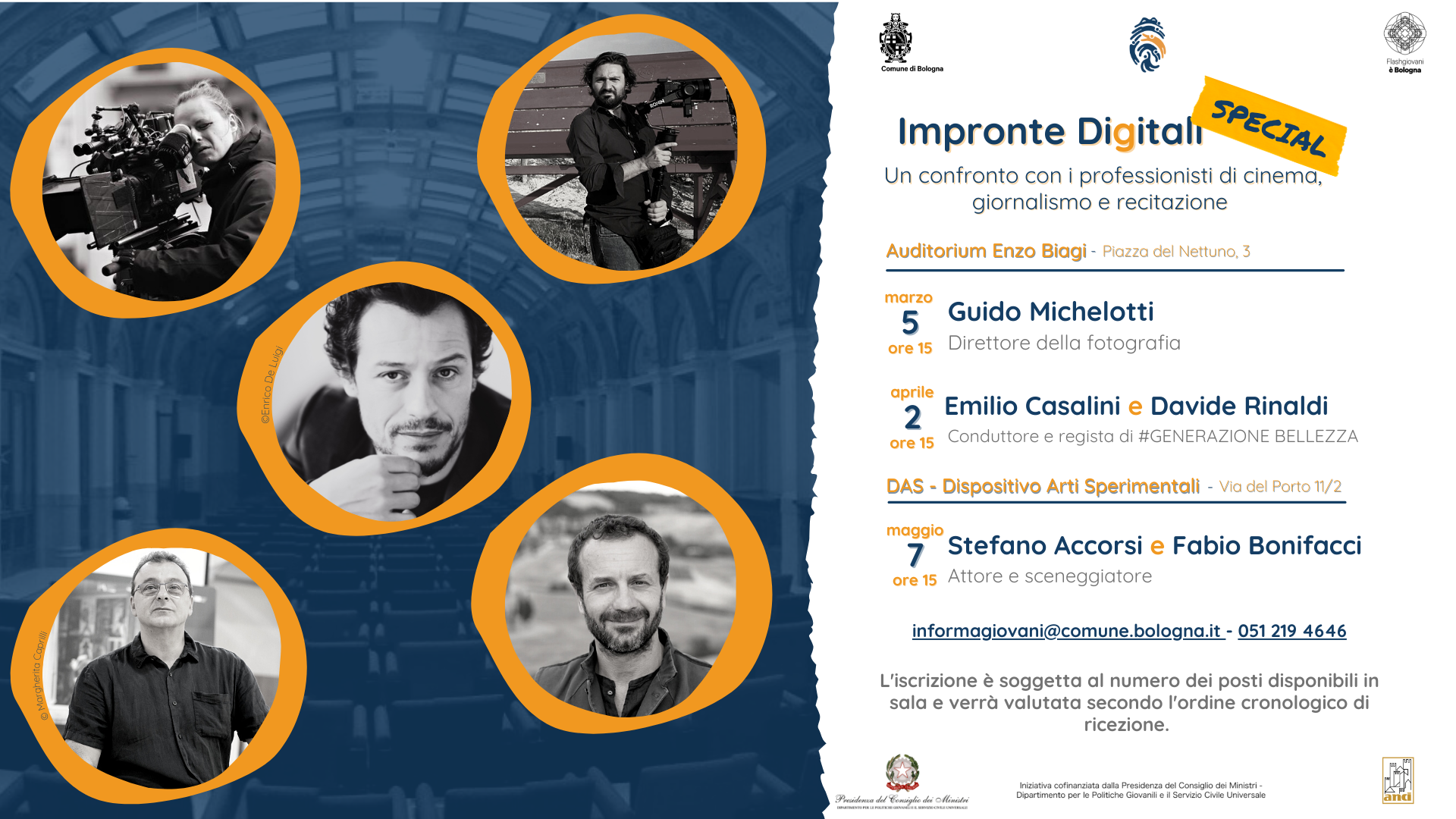 Comune di Bologna promuove la masterclass 'Impronte digitali special